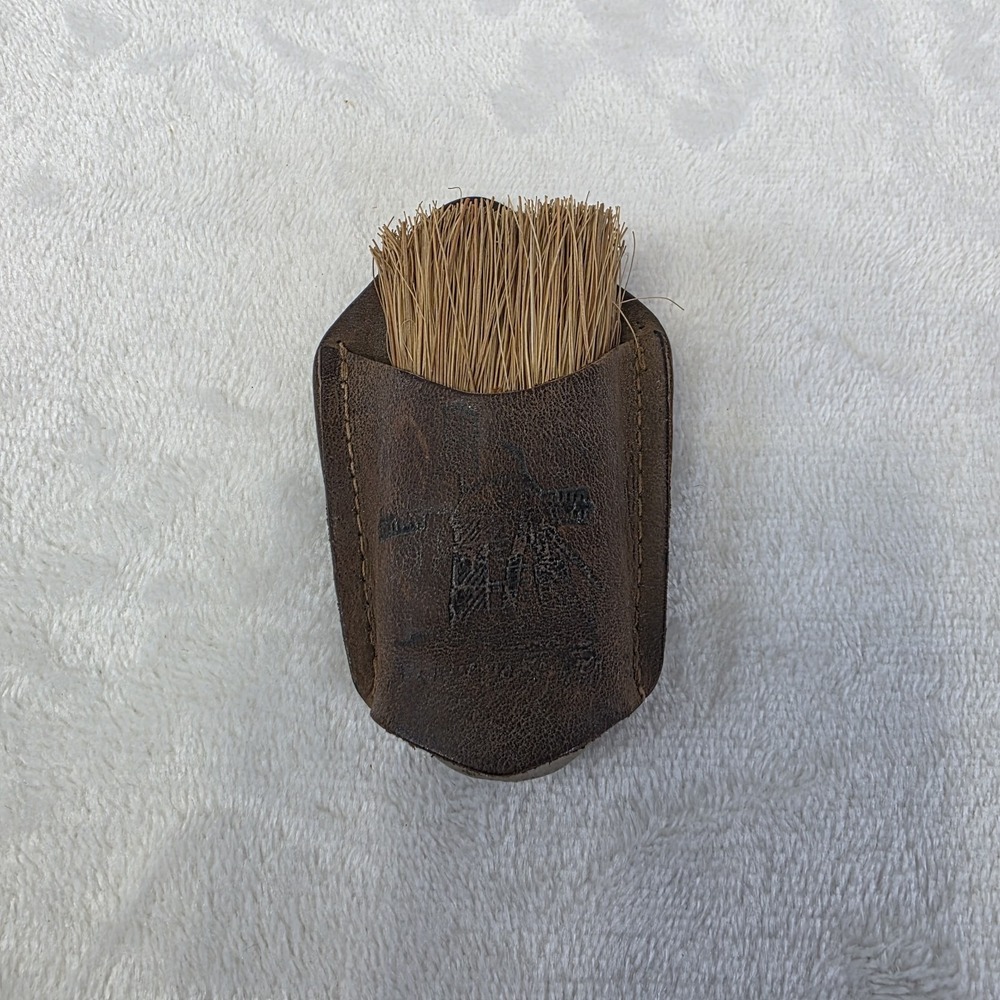 Vintage Handmade Small‎ Whisk Broom Windmill On Leather Sheath Rare